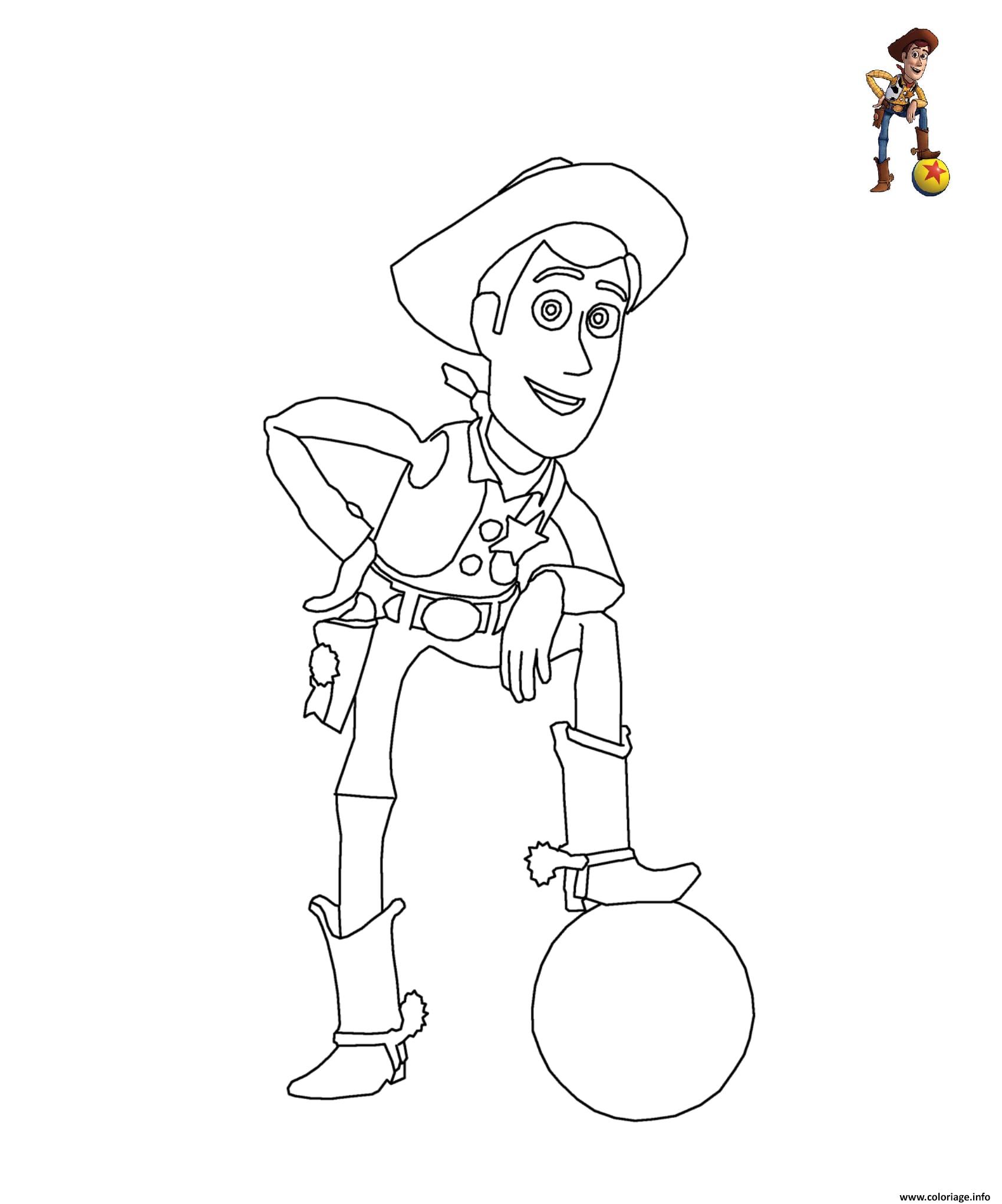 Dessin Sherif Woody Toy Story Disney Coloriage Gratuit à Imprimer
