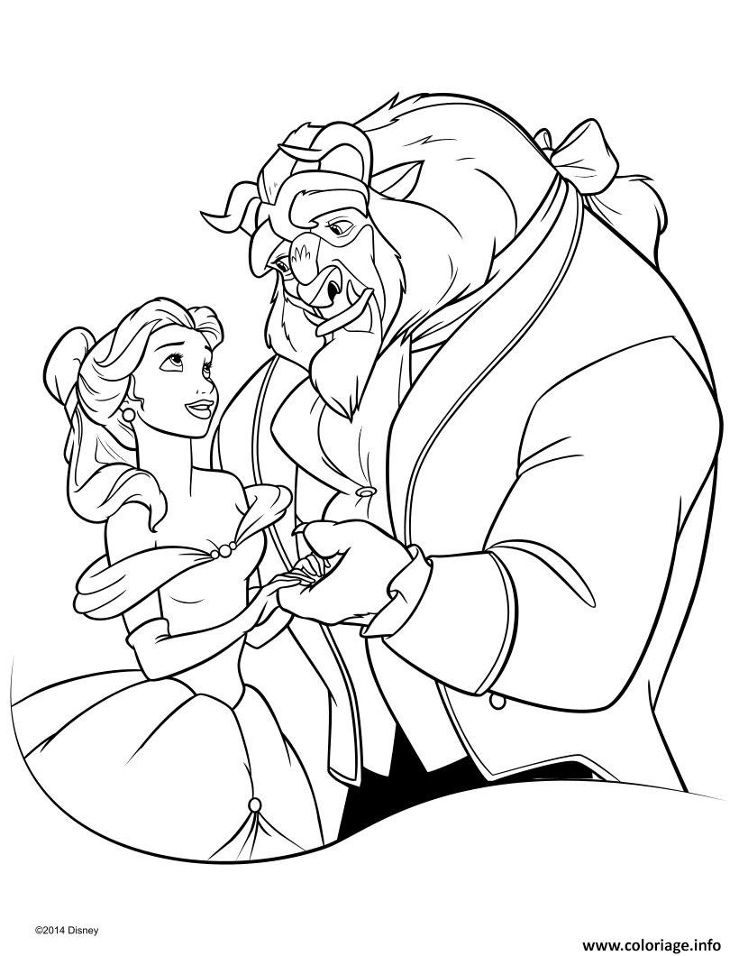 Disney-Dessin par numéros La Belle et la Bête, Portrait, Coloriage