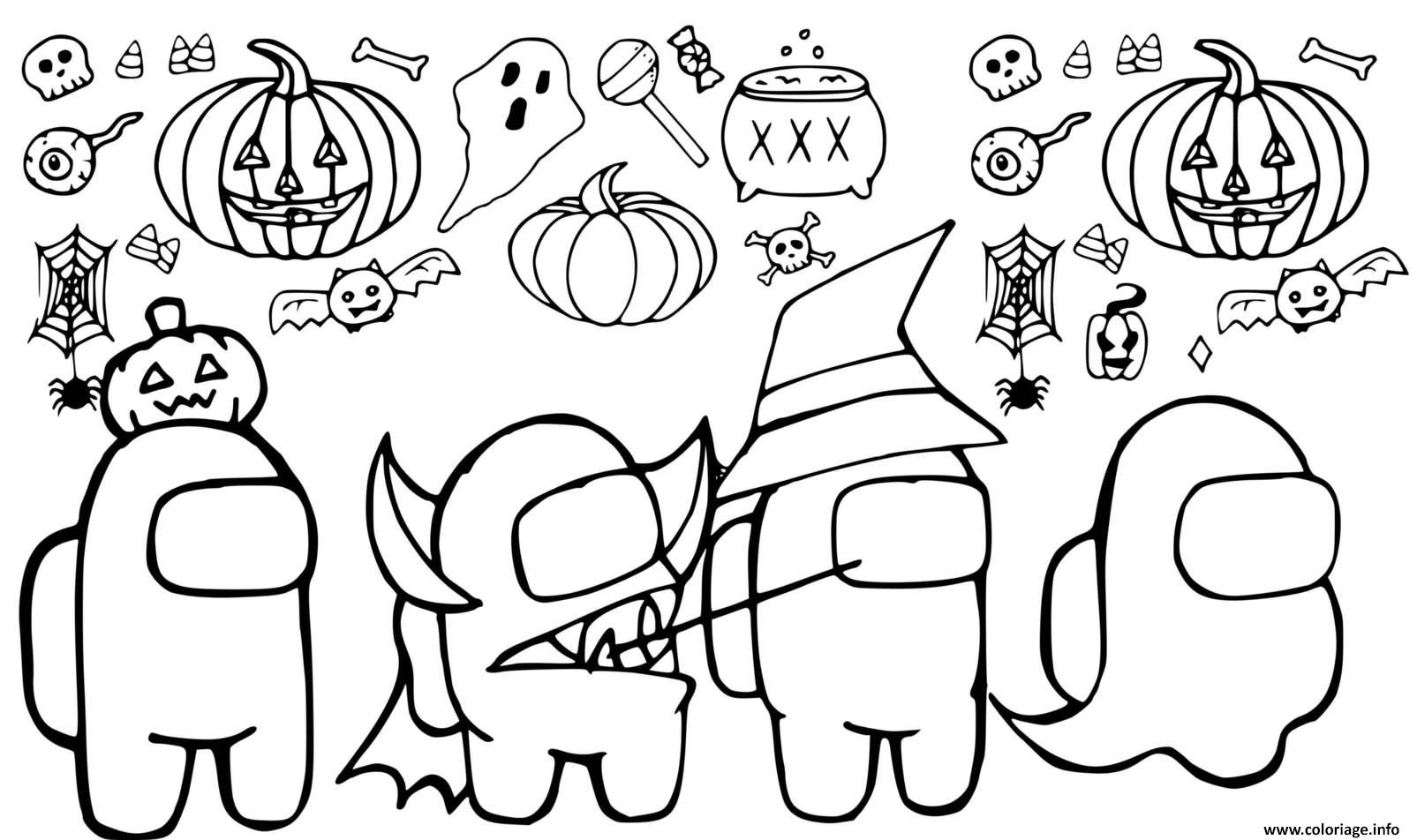 Coloriage among us halloween  JeColorie.com