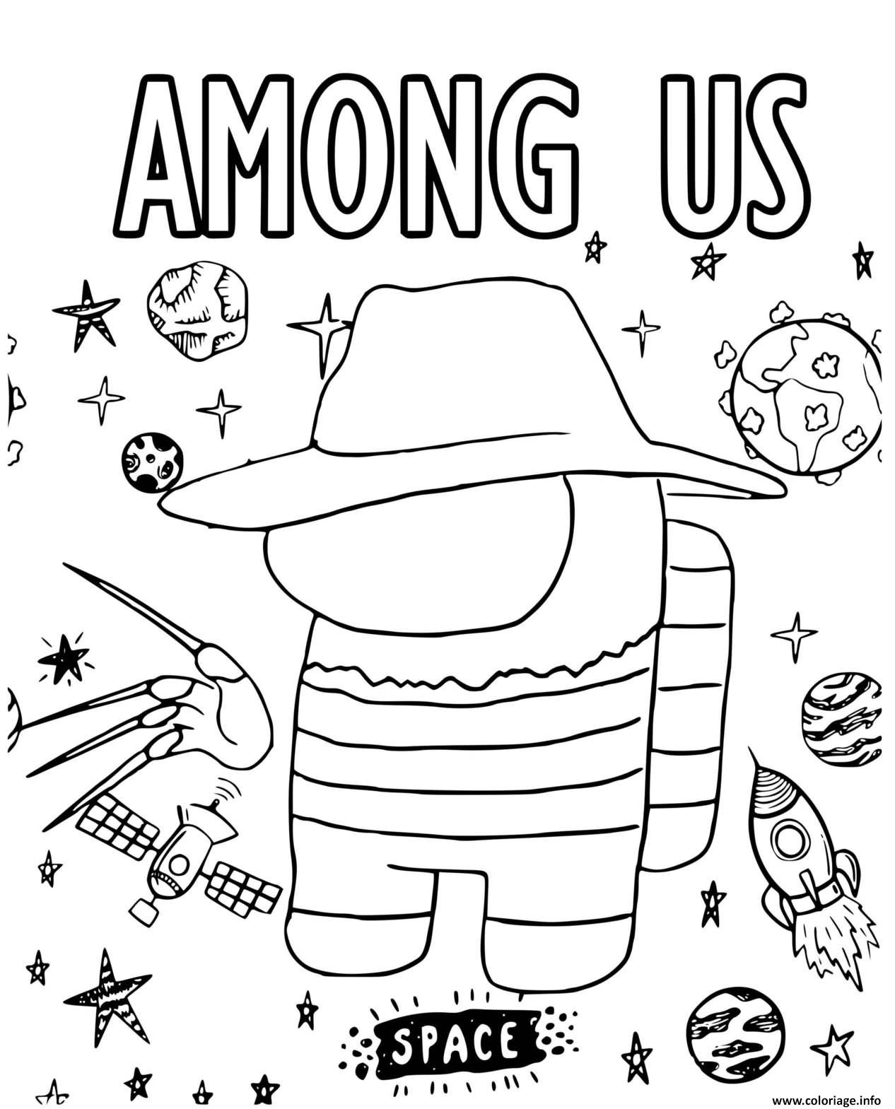 Coloriage Freddy Krueger Among Us JeColorie