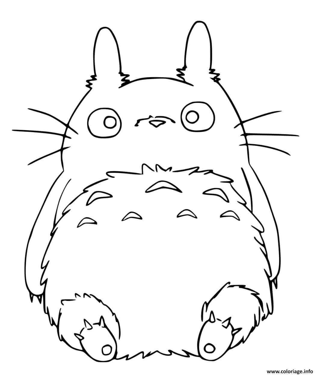 Dessin Totoro se repose Coloriage Gratuit à Imprimer