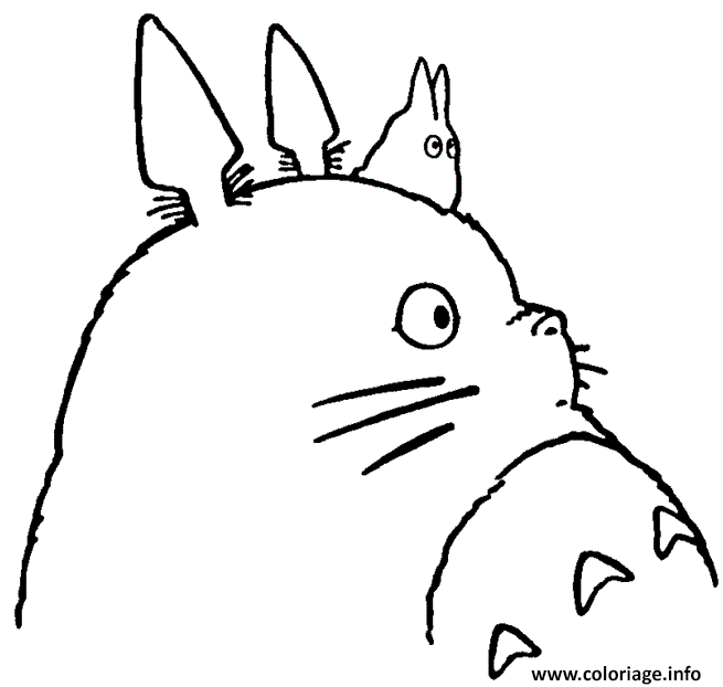Dessin My Neighbor Totoro Black and White Coloriage Gratuit à Imprimer