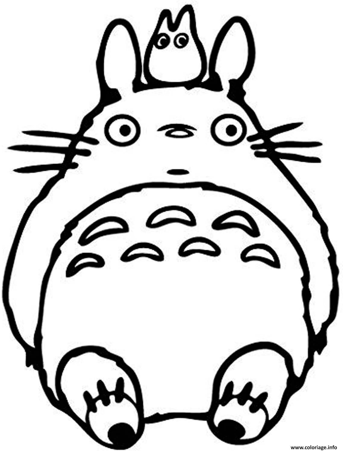 Coloriage Totoro Fait Une Sieste Dessin à Imprimer