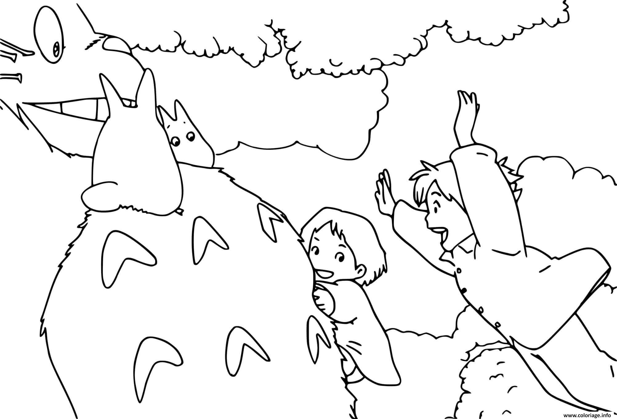 Dessin totoro film 1988 Mei Satsuki Coloriage Gratuit à Imprimer