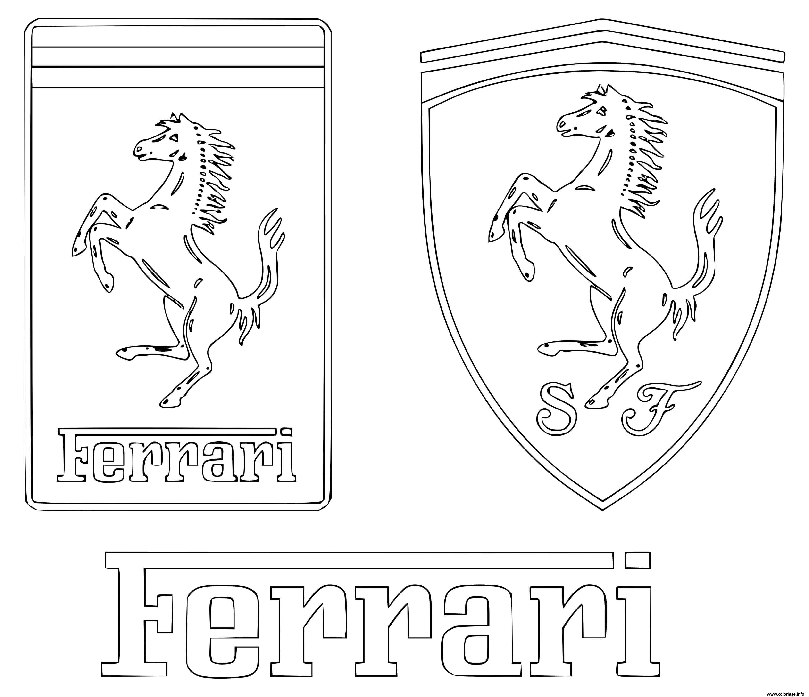 Dessin ferrari logo Coloriage Gratuit à Imprimer