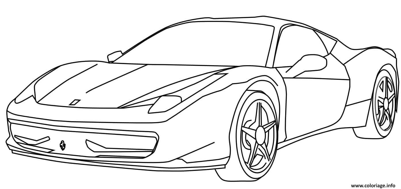 Dessin voiture de sport Voiture Ferrari dessin Coloriage Gratuit à Imprimer