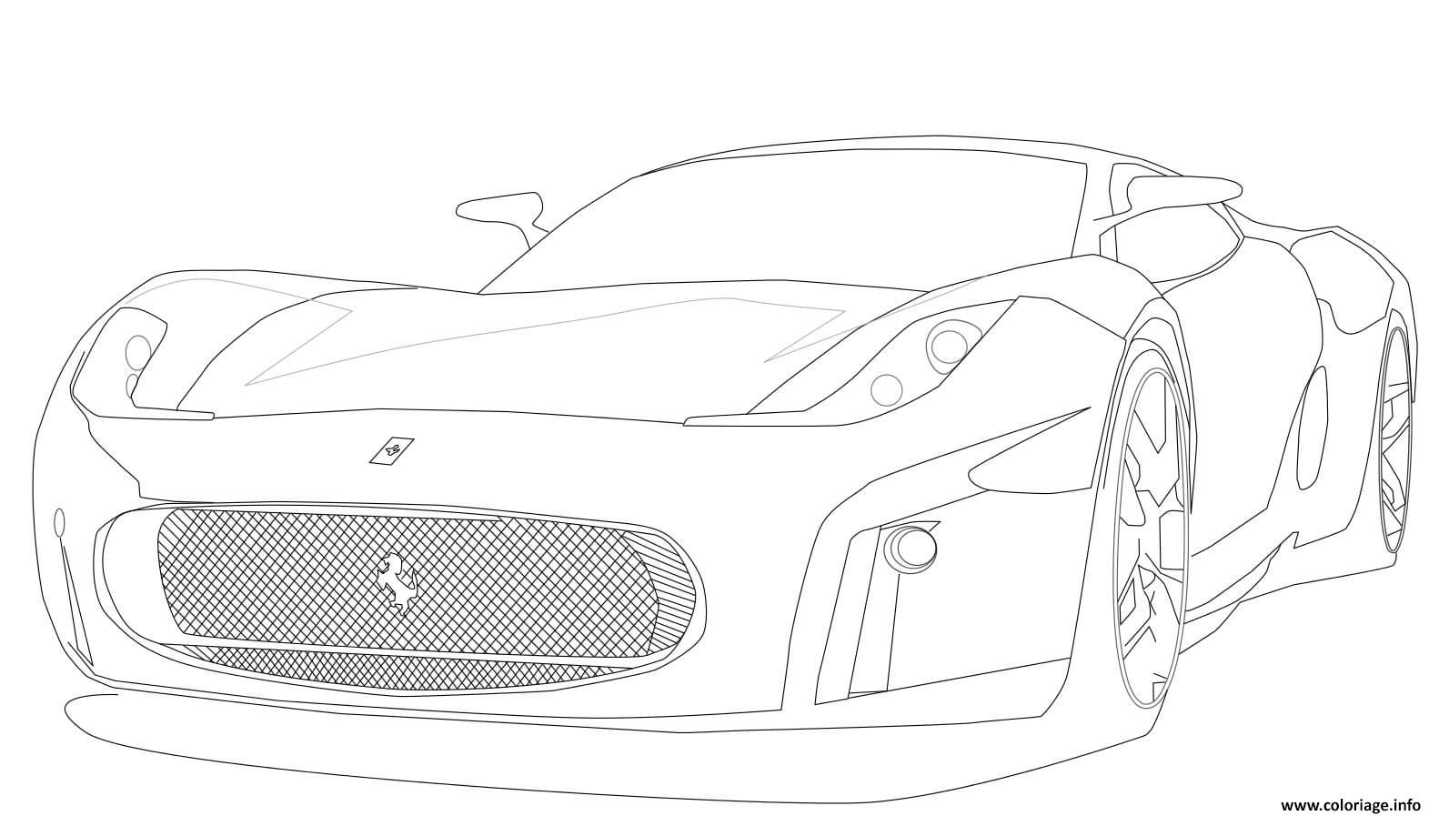 Dessin automobile de course Ferrari Coloriage Gratuit à Imprimer