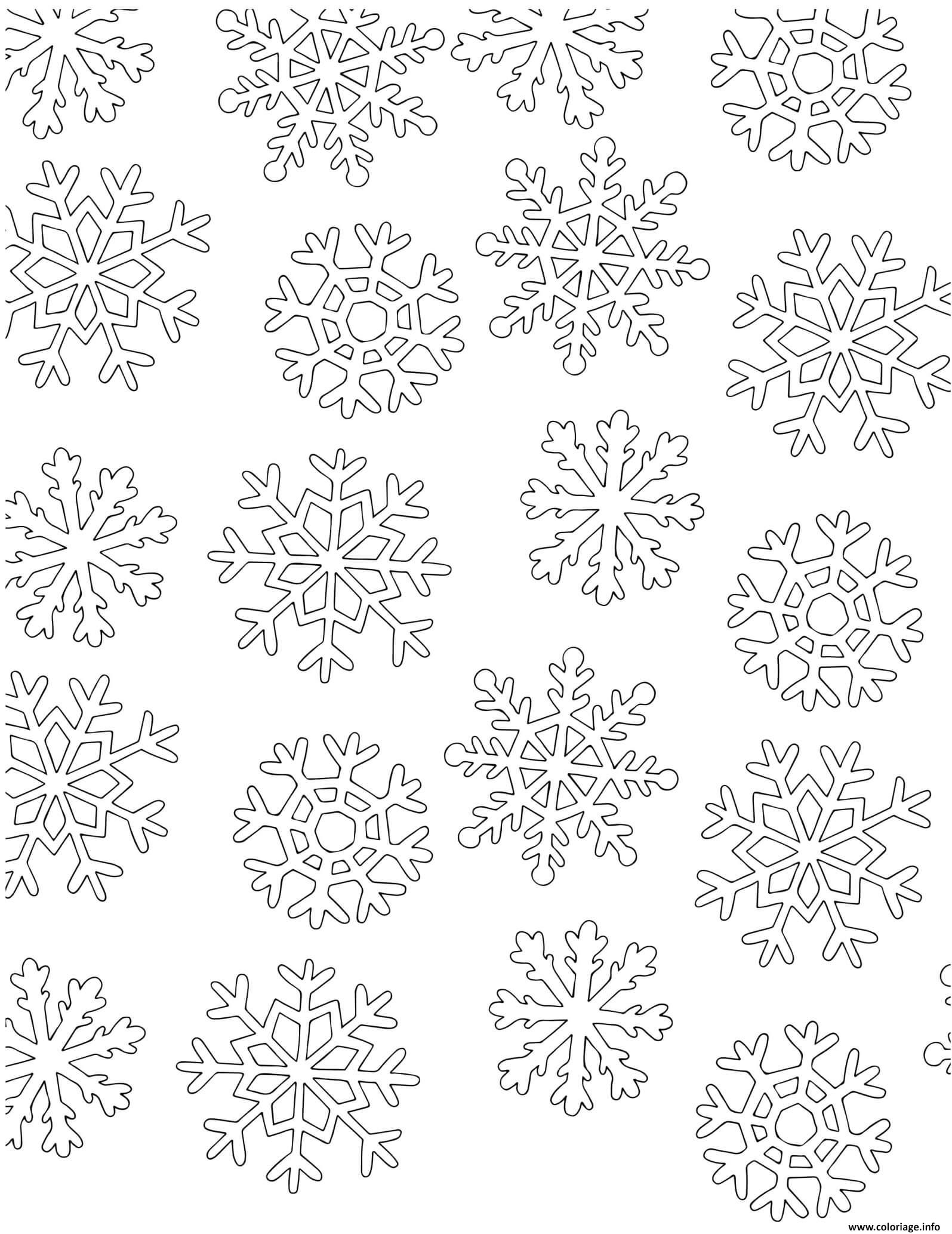 Dessin flocon de neige fond mandala Coloriage Gratuit à Imprimer