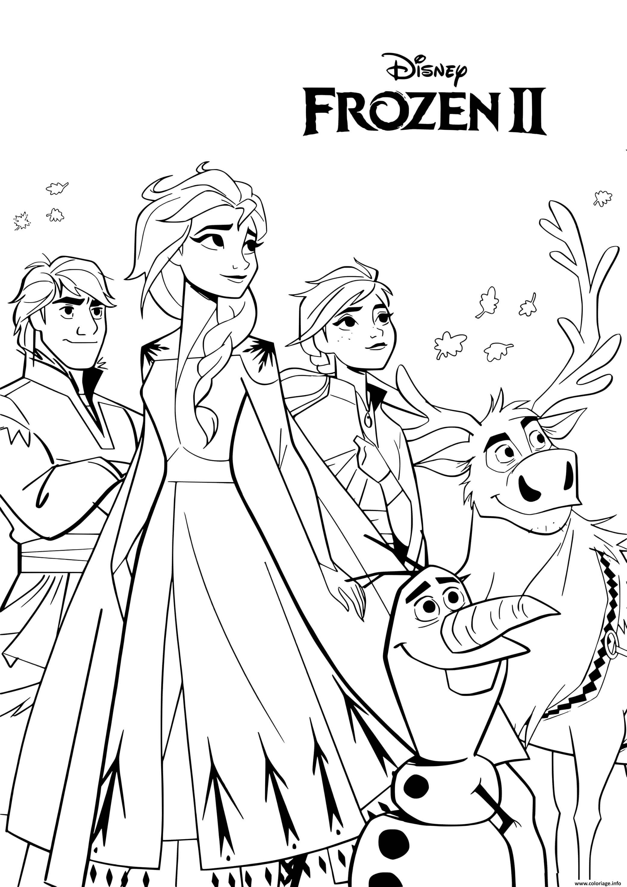 Coloriage animated disney movie Reine des Neiges 2 - JeColorie.com