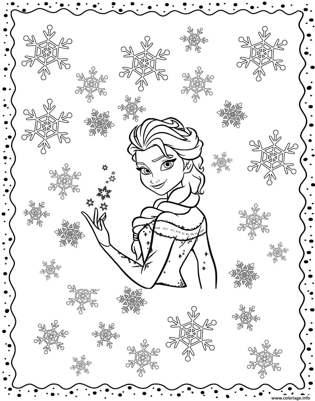 Coloriage Reine Des Neiges 2 Avec Snowflakes For Winter Dessin à Imprimer