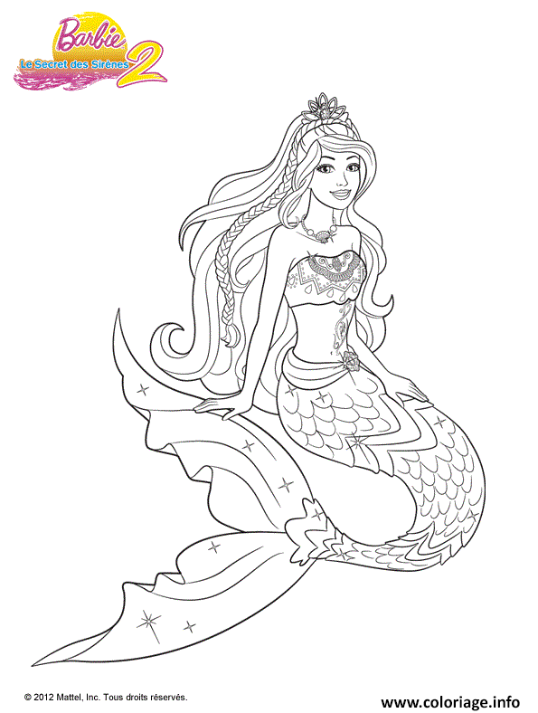 Coloriage Barbie Et Le Secret Des Sirenes 2 Dessin Barbie Sirene A Imprimer