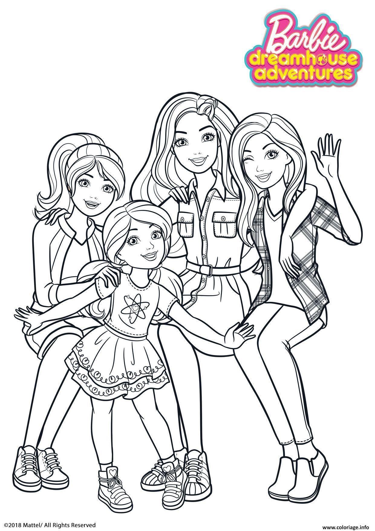 Dessin Barbie Chelsea Stacie et Skipper Coloriage Gratuit à Imprimer