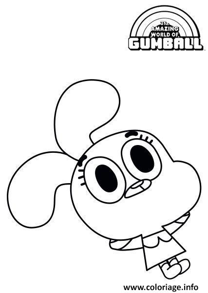 Dessin La petit soeur de Gumball Coloriage Gratuit à Imprimer