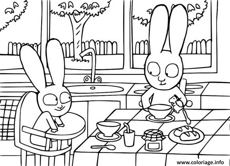 Coloriage Simon Lapin : Simon le petit lapin 2