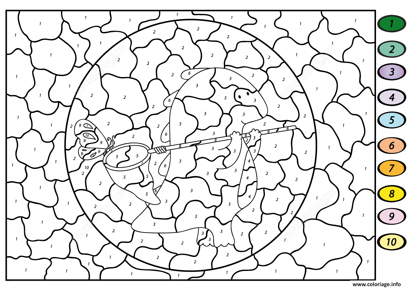 COLORIAGE PAR NUMERO LE DRAGON 1-20 - Boutchou