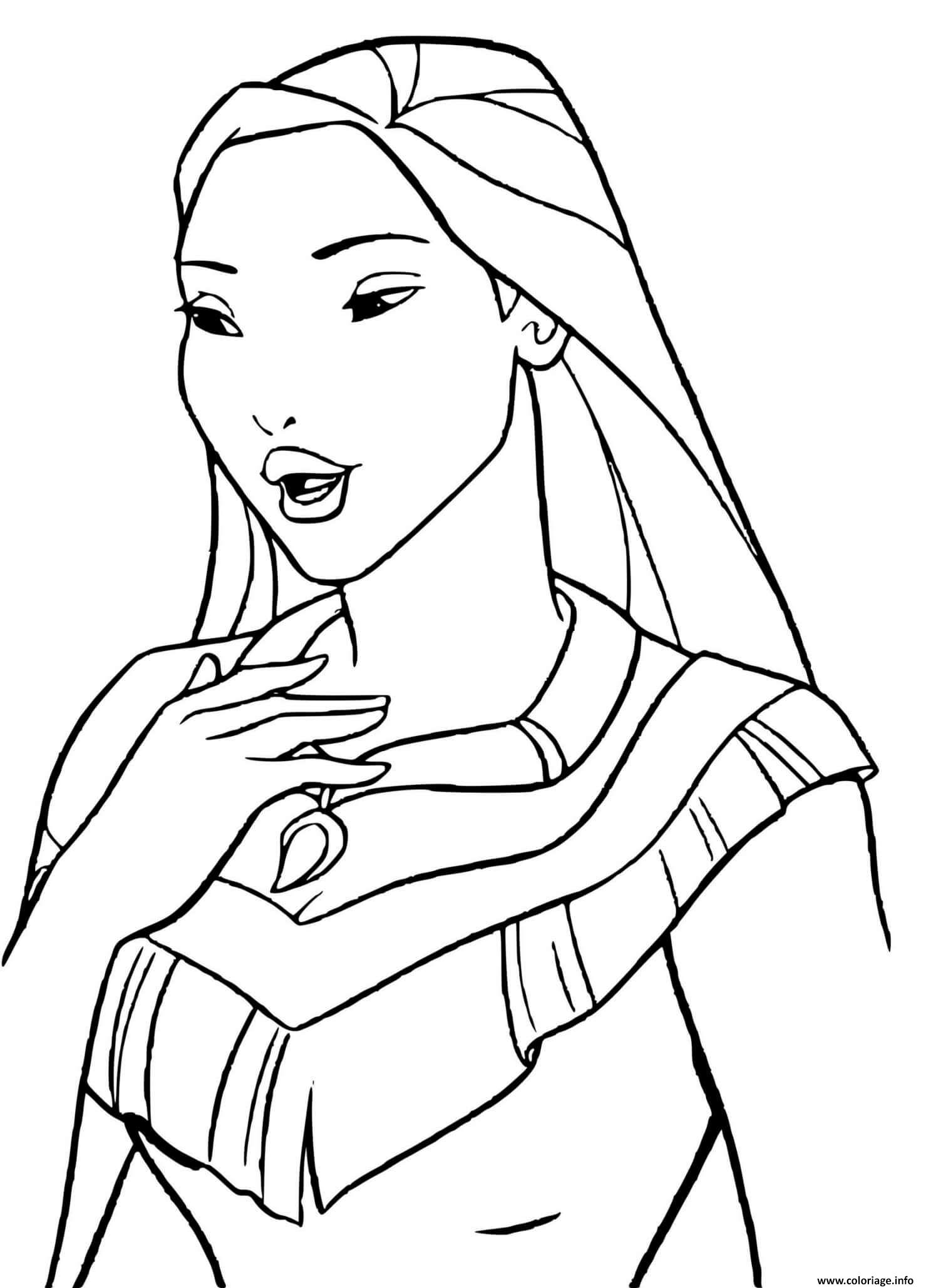  Coloriage  Princesse  Pocahontas Dessin Pocahontas  imprimer