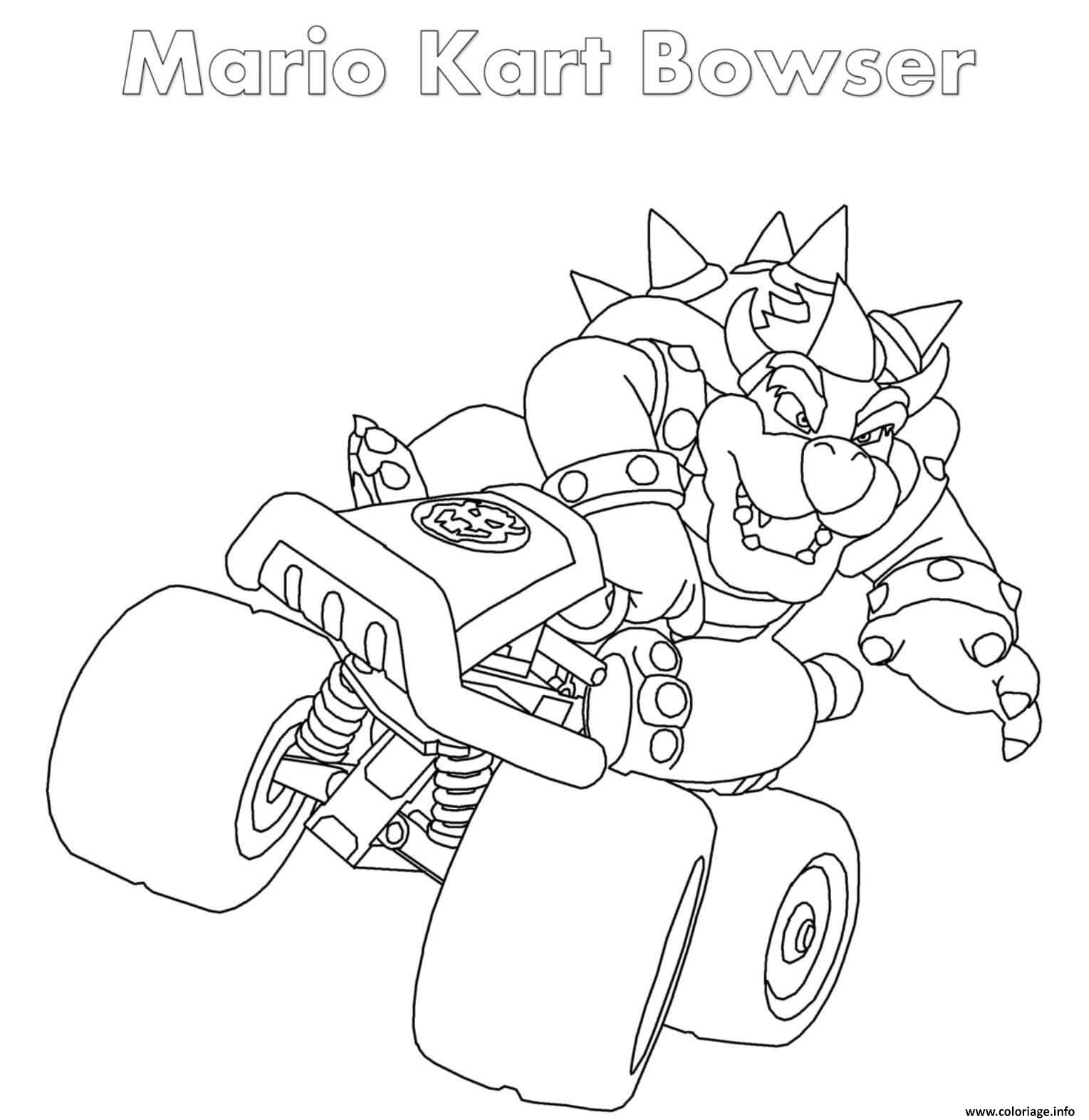 Dessin Bowser Mario Kart Coloriage Gratuit à Imprimer