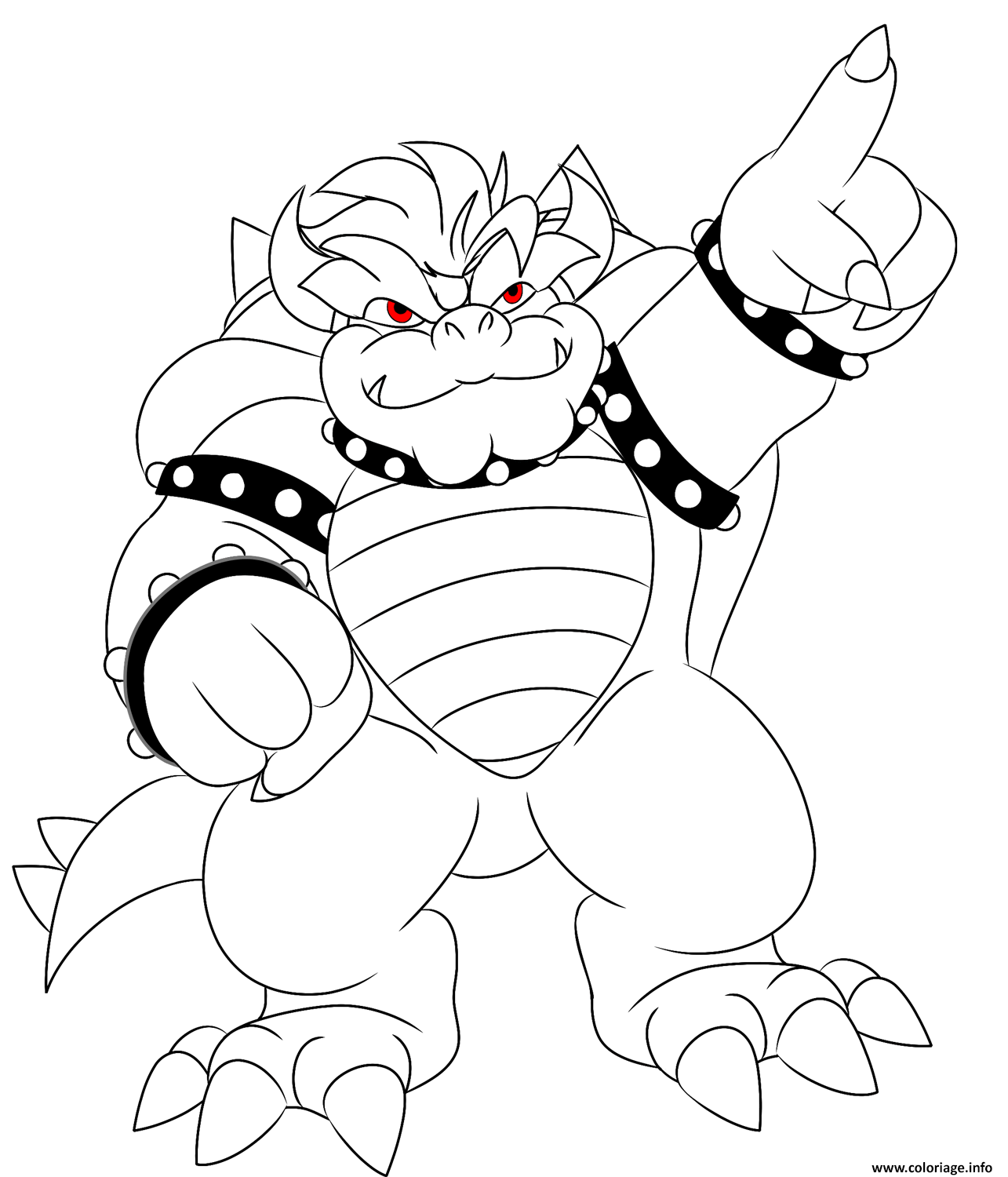 Dessin bowser avec des yeux rouges Coloriage Gratuit à Imprimer