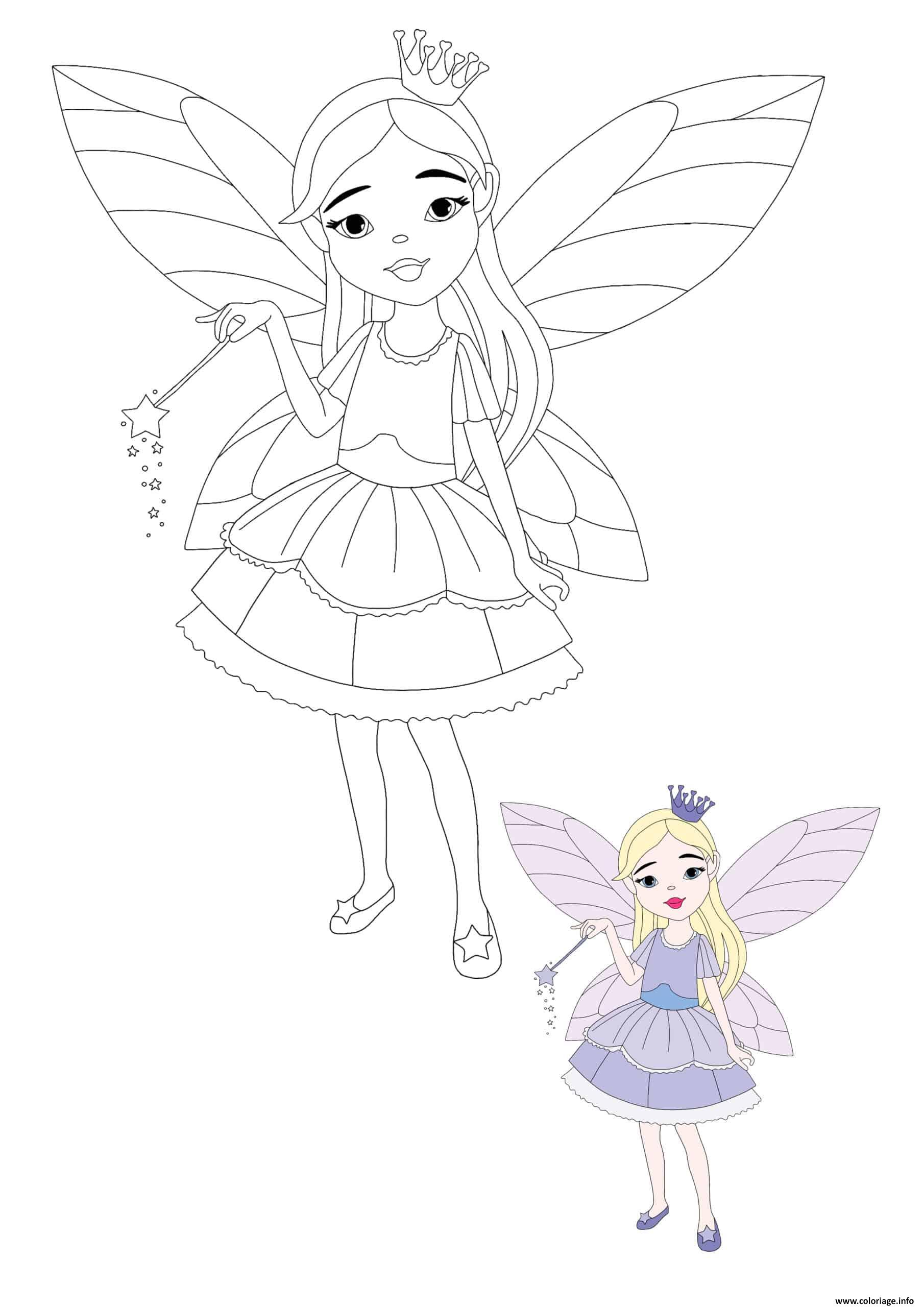 Coloriage Fairy Princesse Dessin à Imprimer