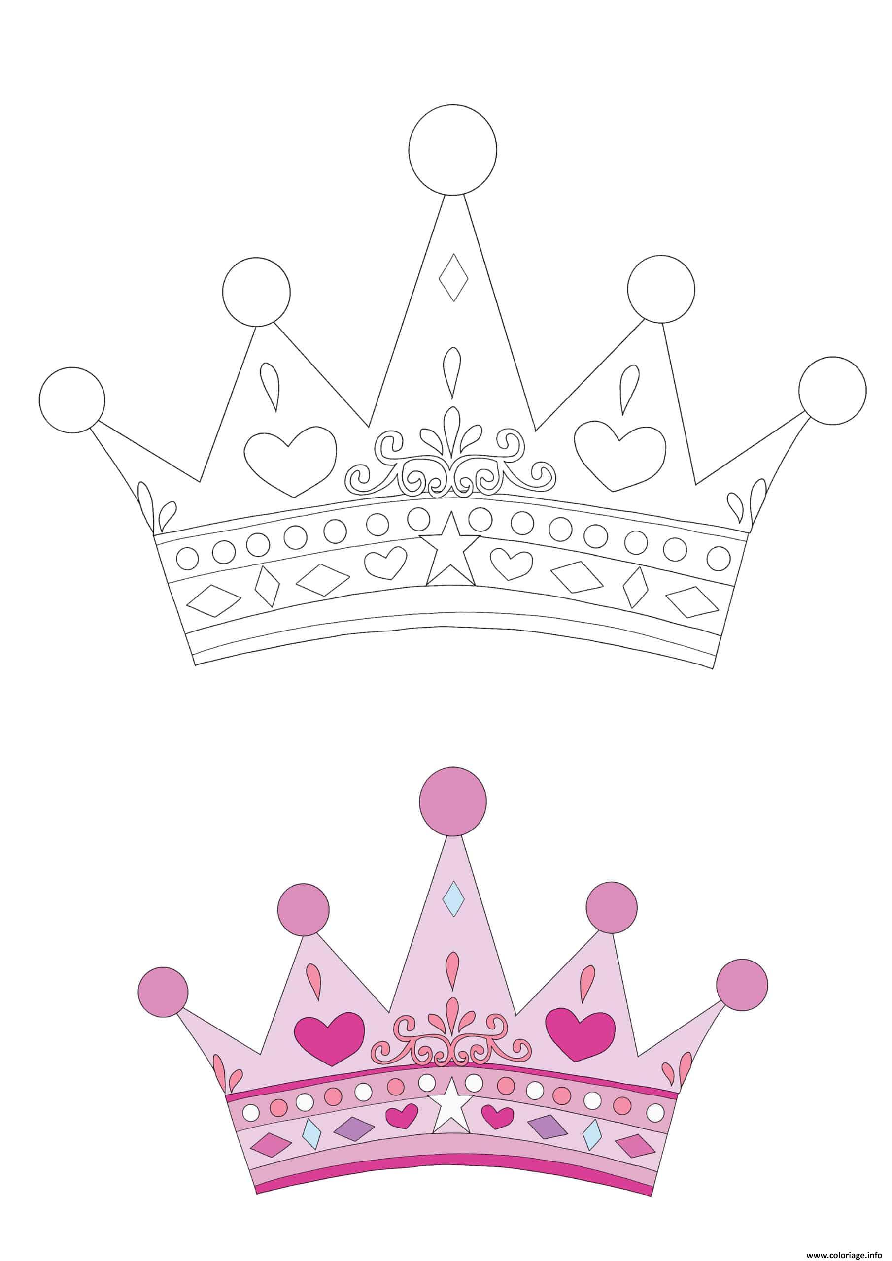 Dessin Princesse Crown Coloriage Gratuit à Imprimer