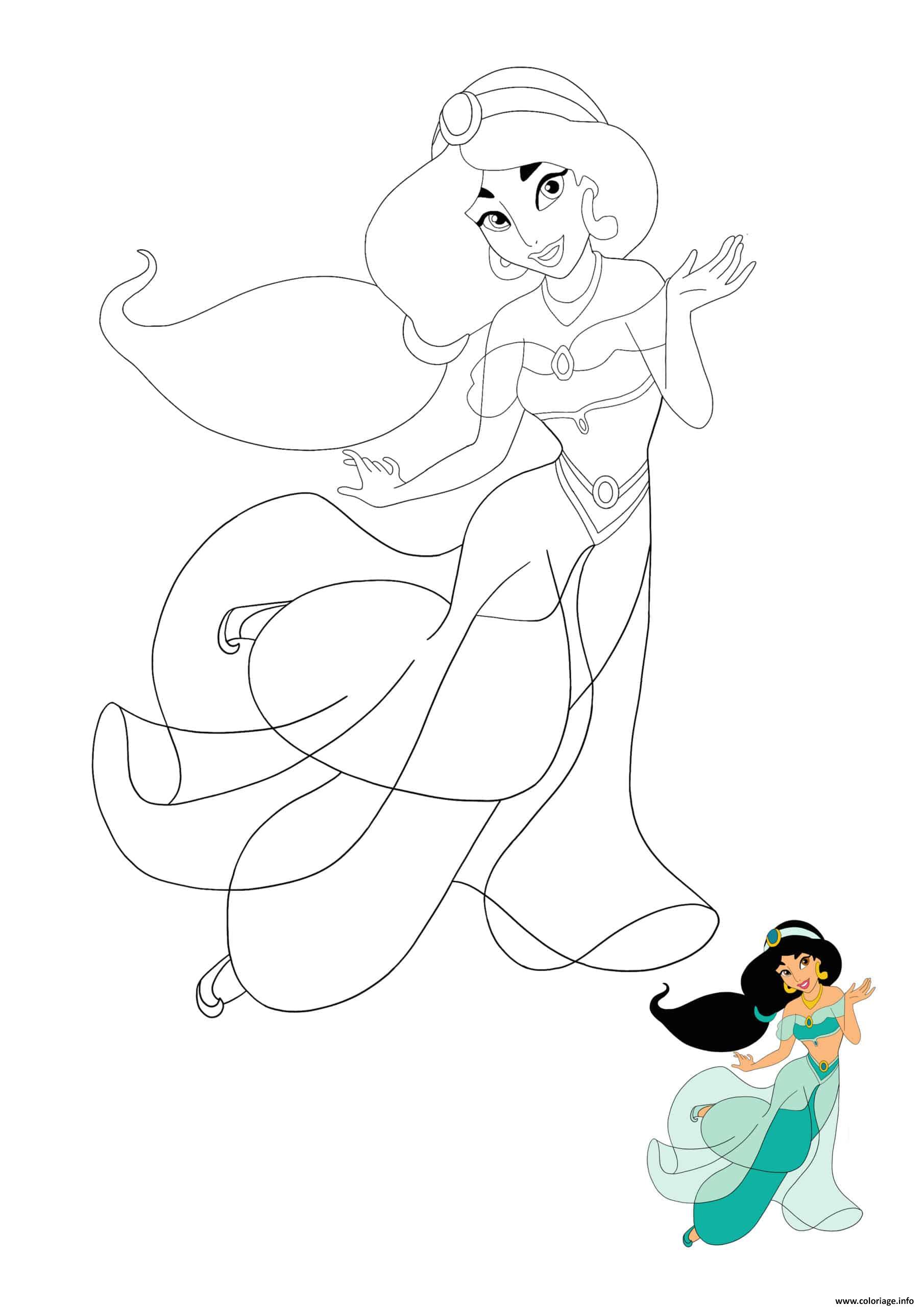 Dessin Princesse Jasmine Coloriage Gratuit à Imprimer