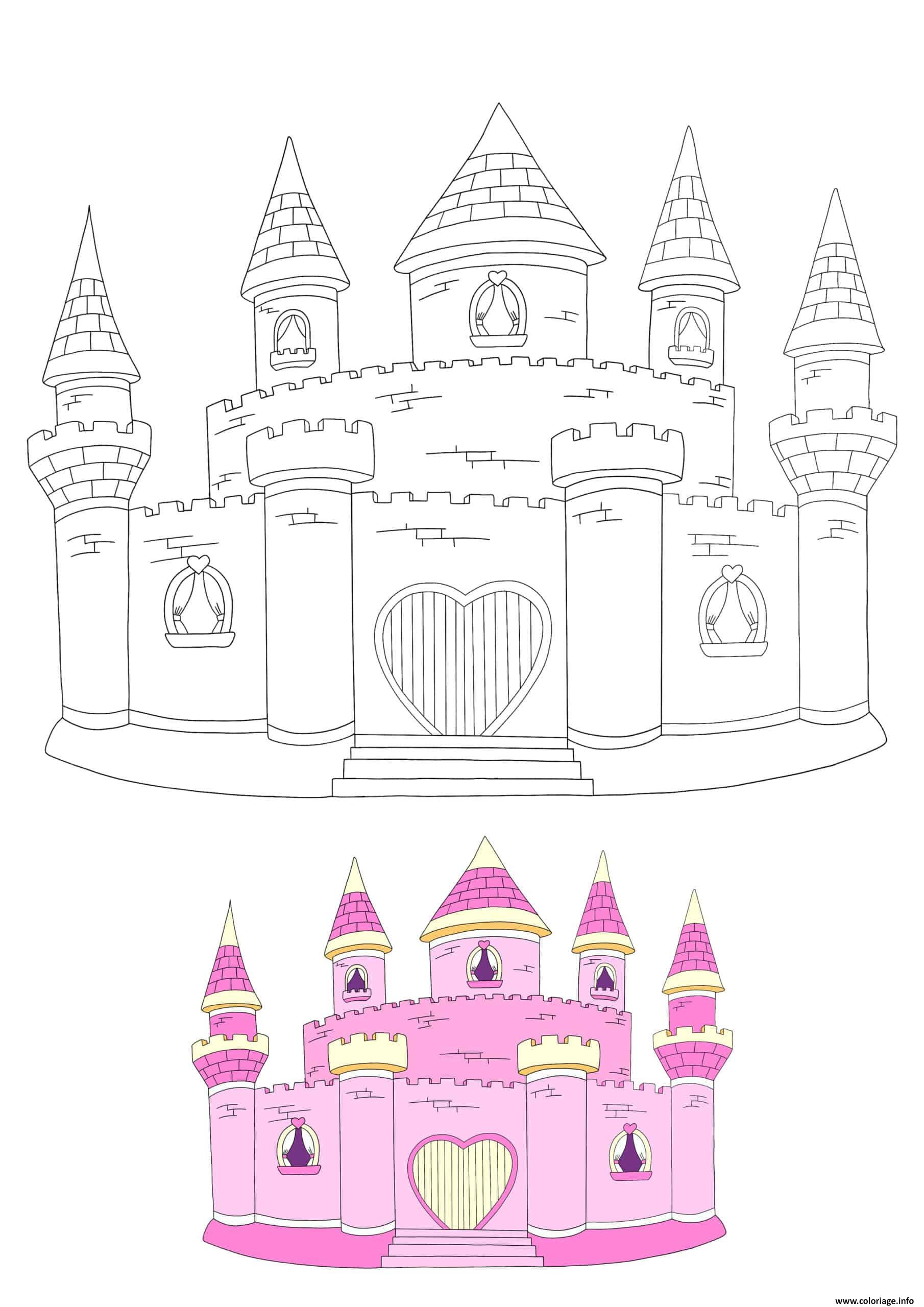 Coloriage Princesse Castle Dessin à Imprimer