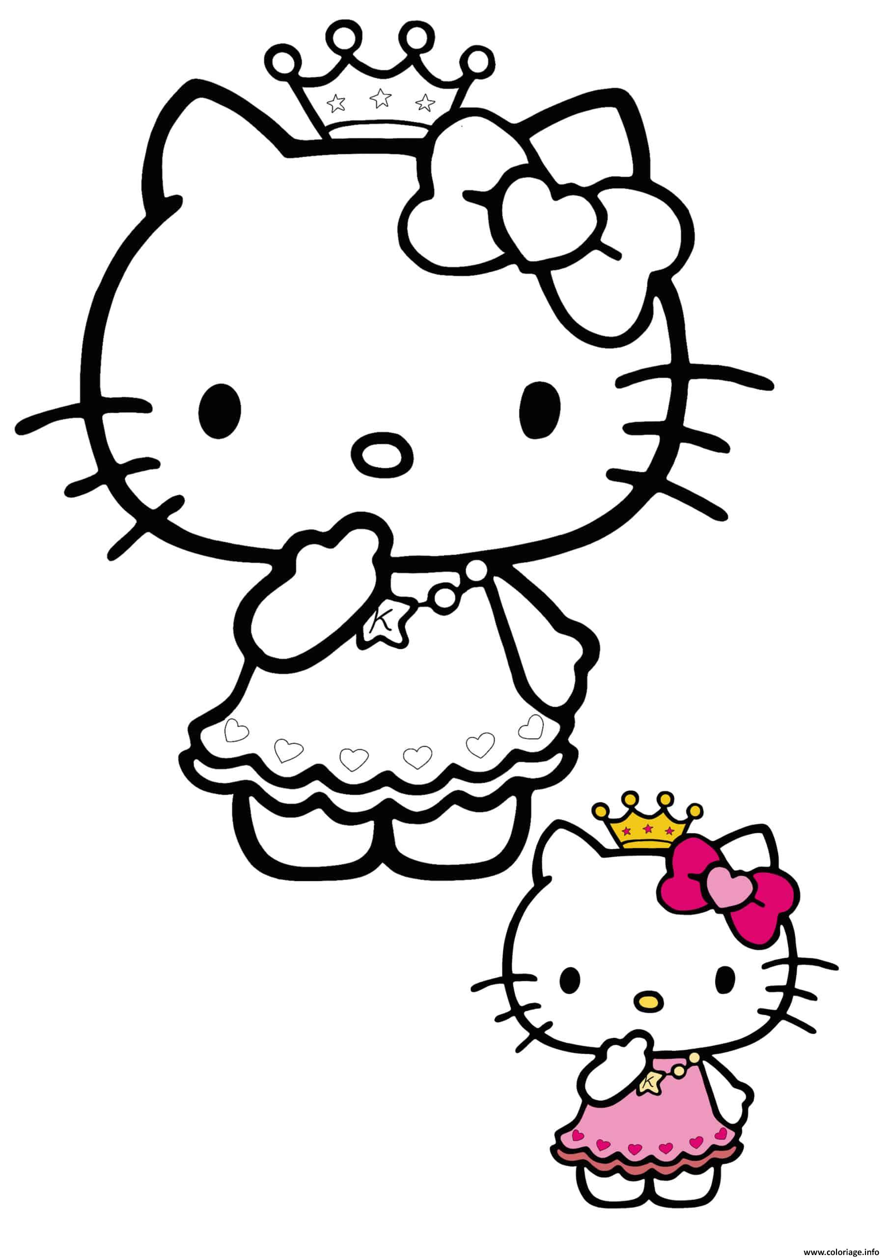 Coloriage Hello Kitty Princesse Dessin à Imprimer