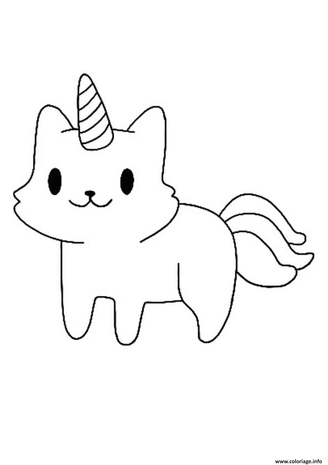 Dessin Petit Licorne chat Coloriage Gratuit à Imprimer