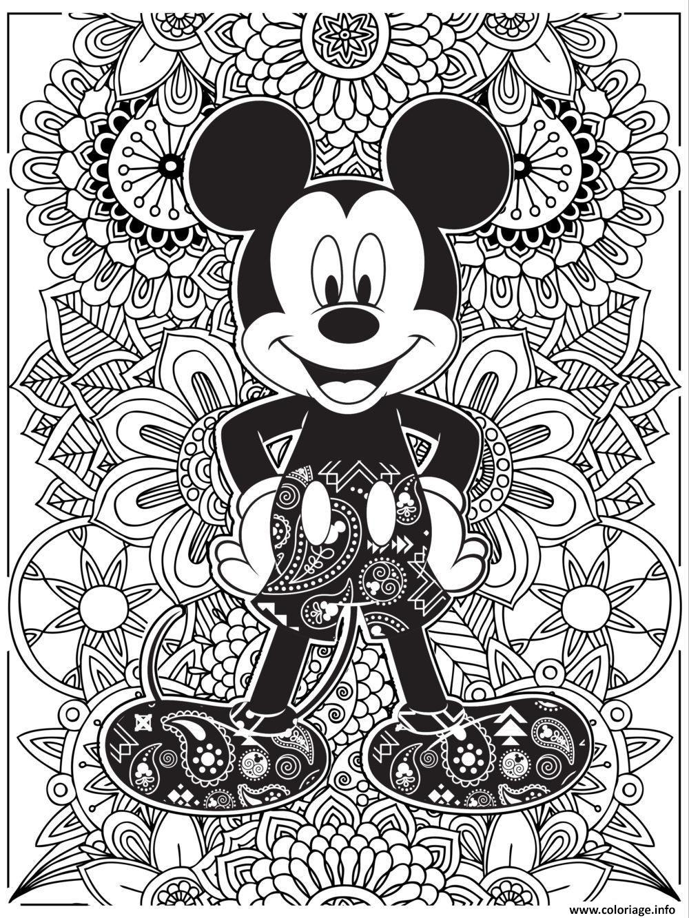 Dessin disney adulte mcieky mouse Coloriage Gratuit à Imprimer