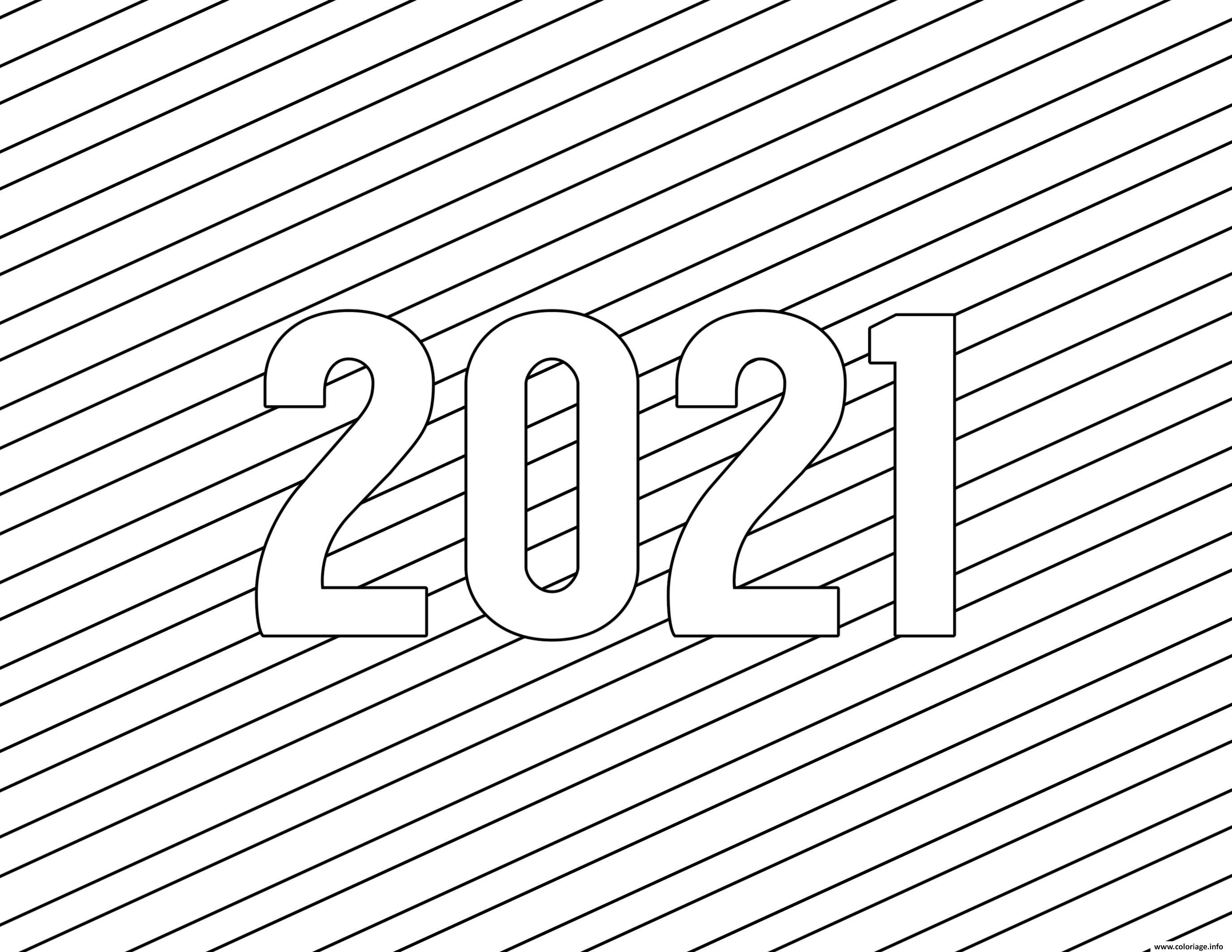 Dessin nouvel an 2021 Coloriage Gratuit à Imprimer