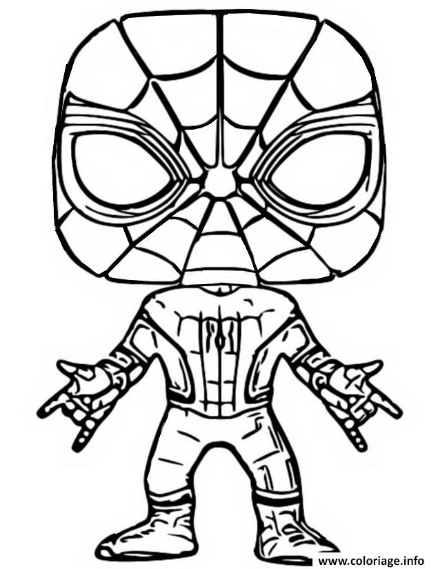 Dessin funko pop marvel spiderman Coloriage Gratuit à Imprimer