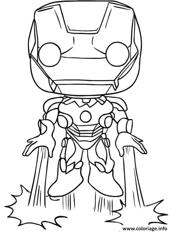 Coloriage Funko Pops Marvel Ironman Dessin Pop à imprimer