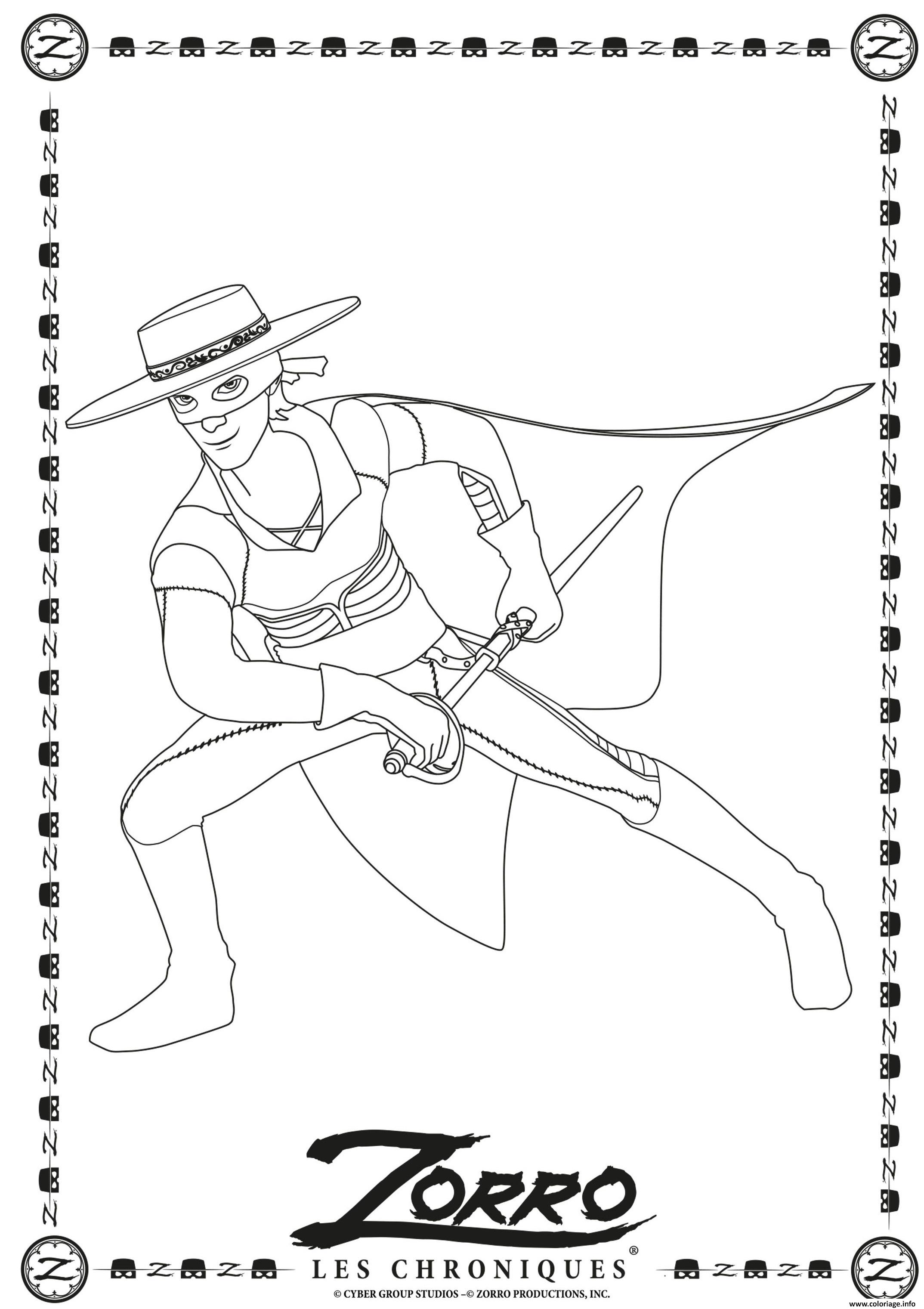 Coloriage La Legende De Zorro Dessin à Imprimer