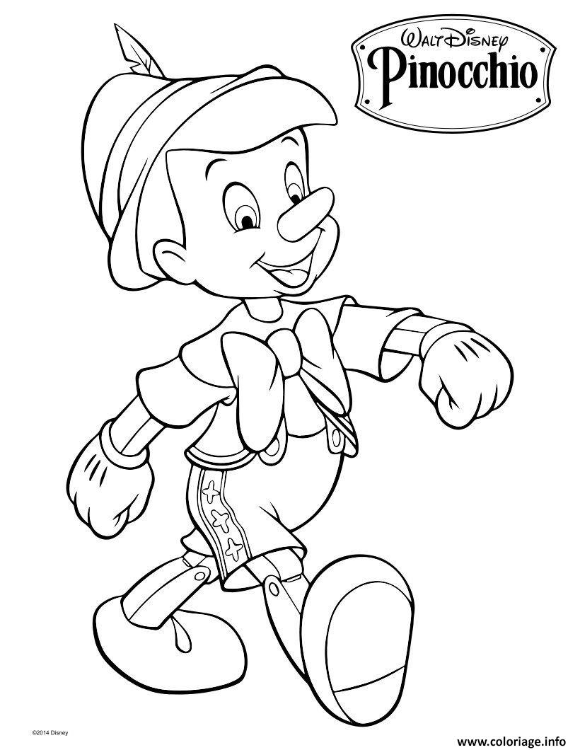 Dessin pinocchio se balade Coloriage Gratuit à Imprimer