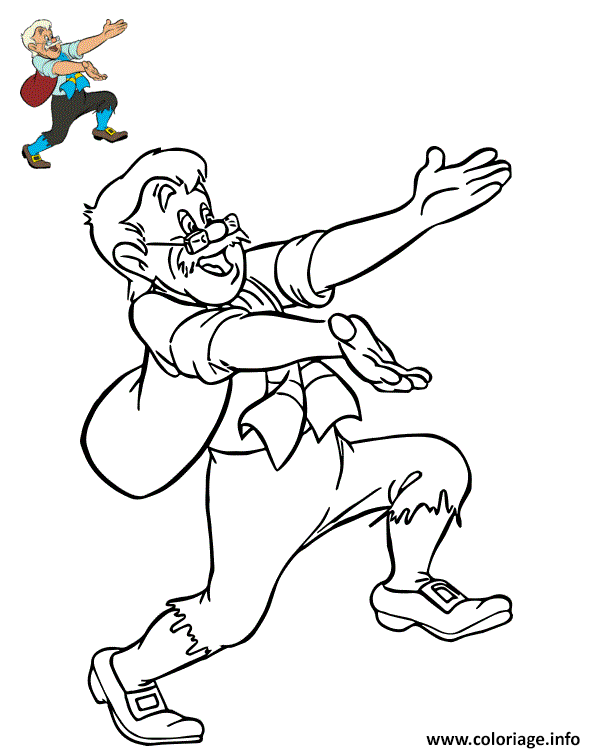 Coloriage Geppetto Un Pauvre Menuisier Italien Dessin à Imprimer