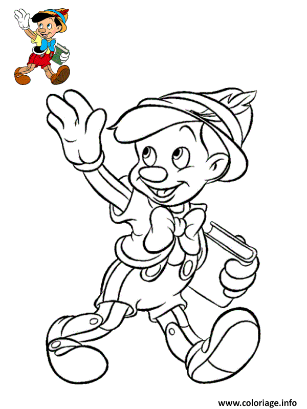 Dessin disney pinocchio quitte la maison Coloriage Gratuit à Imprimer