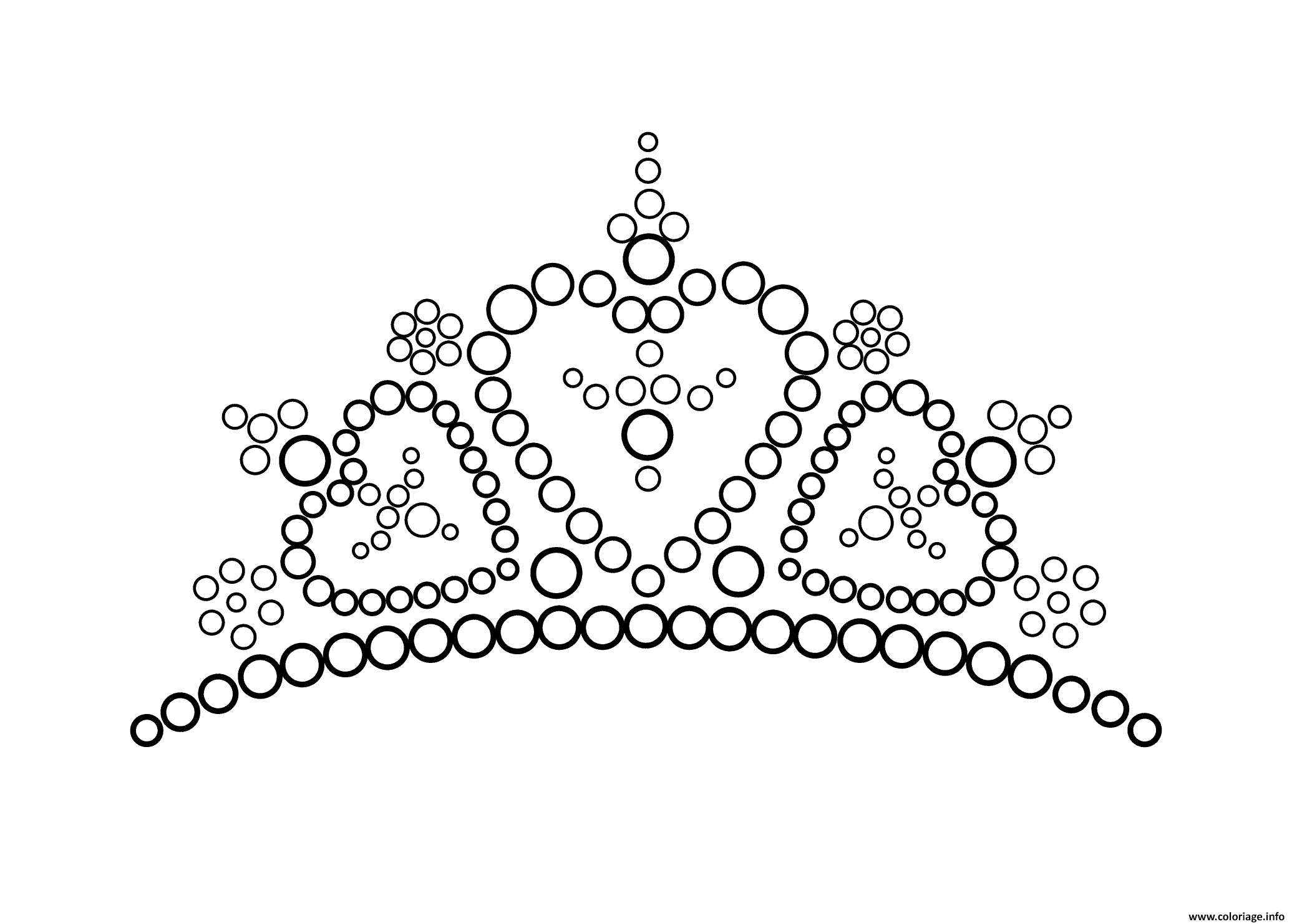 Dessin couronne princesse coeurs amour Coloriage Gratuit à Imprimer