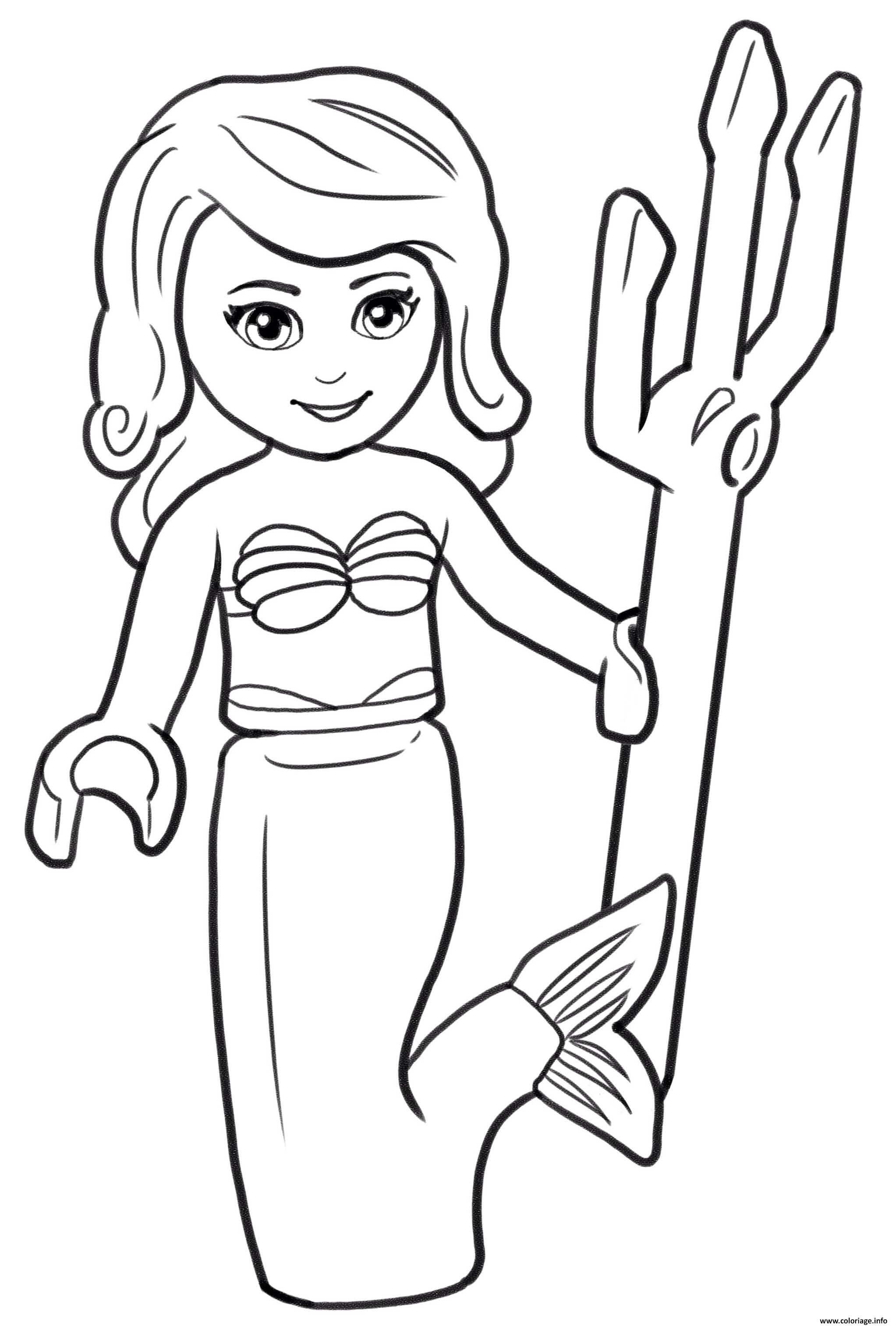 Dessin la petite sirene ariel lego Coloriage Gratuit à Imprimer