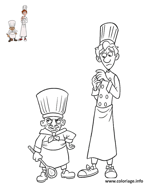 Dessin skinner et alfredo linguini ratatouille Coloriage Gratuit à Imprimer