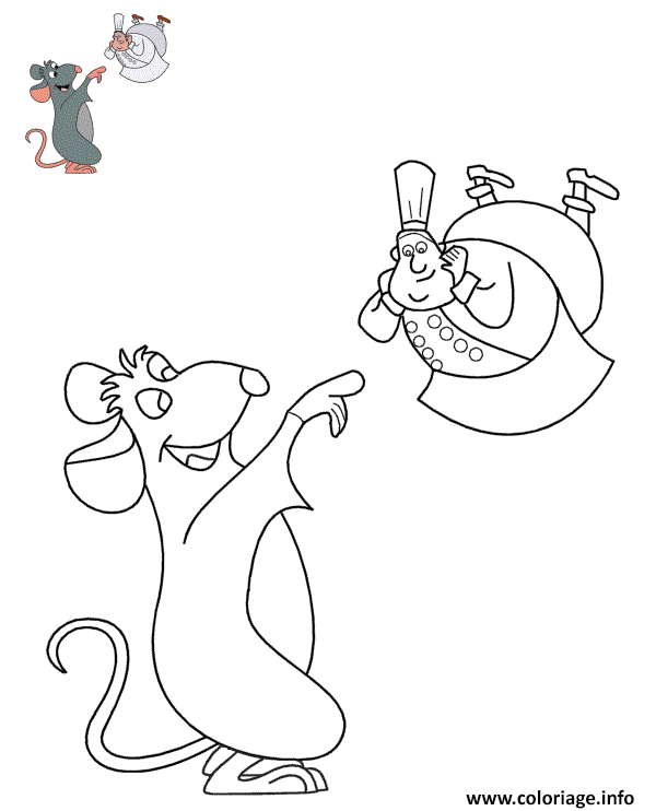 Dessin remy et gusteau de ratatouille Coloriage Gratuit à Imprimer