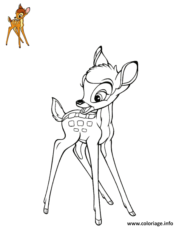 Coloriage Le Petit Bambi De Disney Dessin à Imprimer