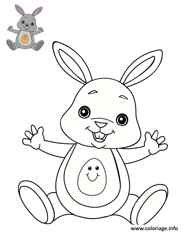 Coloriage Bebe Lapin Avec Un Tshirt Oeuf De Paques Dessin Lapin De Paques A Imprimer