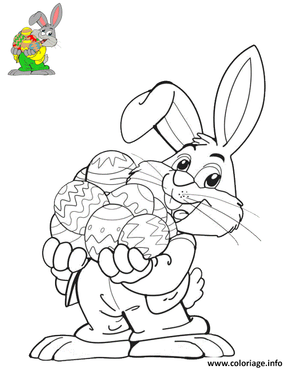 Coloriage Lapin Bugs Bunny Gris Blanc Dessin à Imprimer