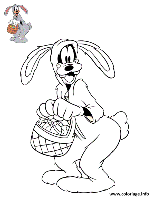 Dessin dingo lapin paques disney Coloriage Gratuit à Imprimer