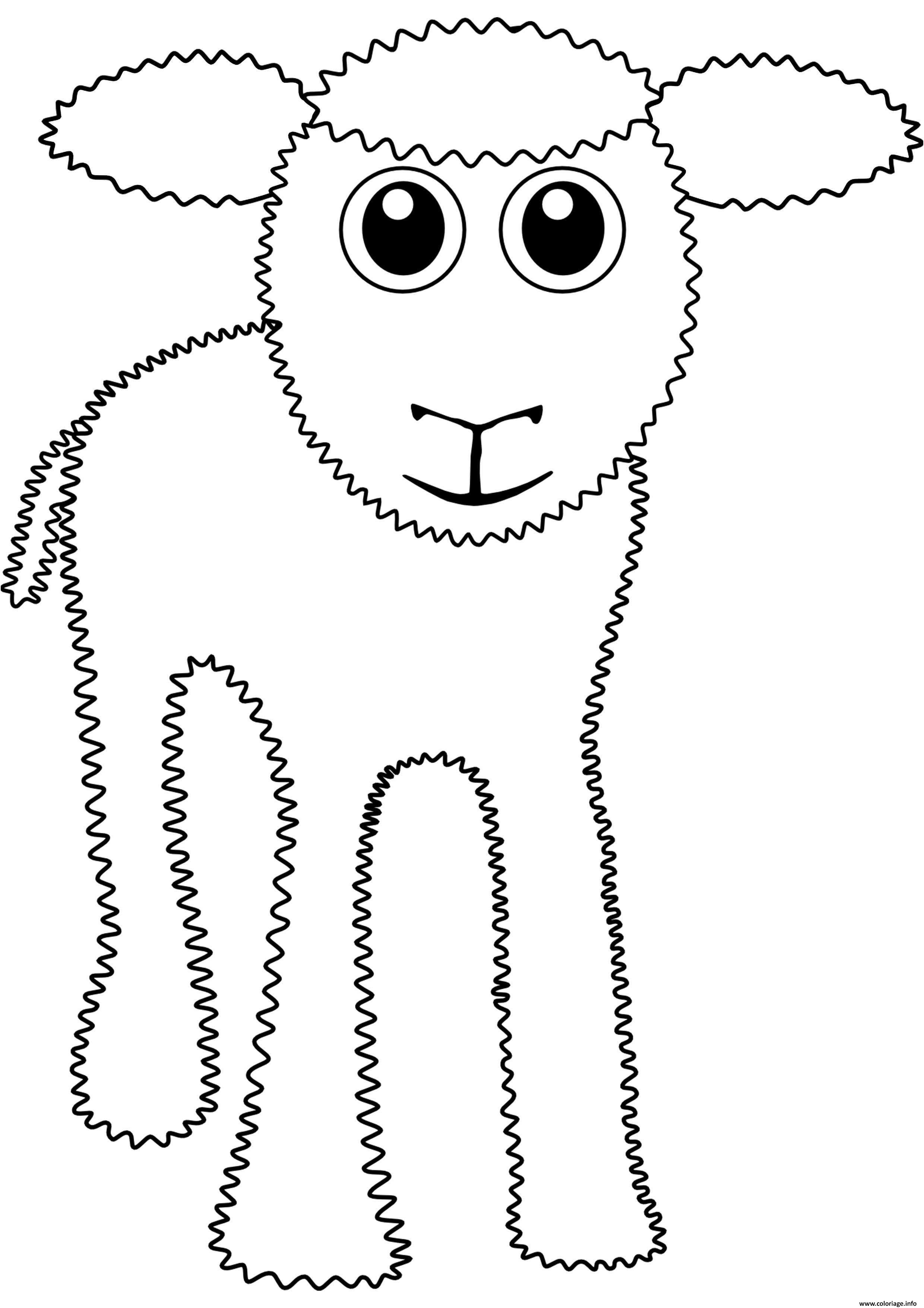 Dessin petit du belier mouton agneau Coloriage Gratuit à Imprimer