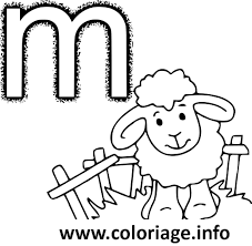 Dessin alphabet m pour mouton Coloriage Gratuit à Imprimer