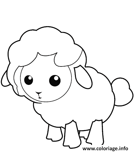 Dessin mouton agneau petit facile Coloriage Gratuit à Imprimer
