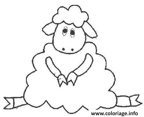 Dessin mouton assis Coloriage Gratuit à Imprimer