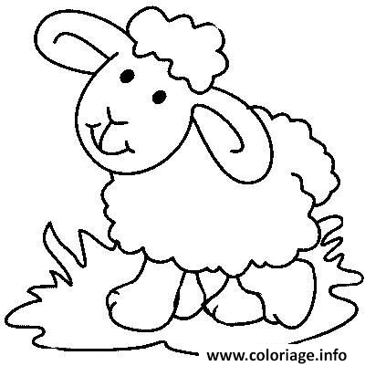 Dessin mouton avec de l herbe Coloriage Gratuit à Imprimer