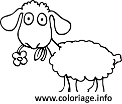 Dessin mouton mange une fleur Coloriage Gratuit à Imprimer